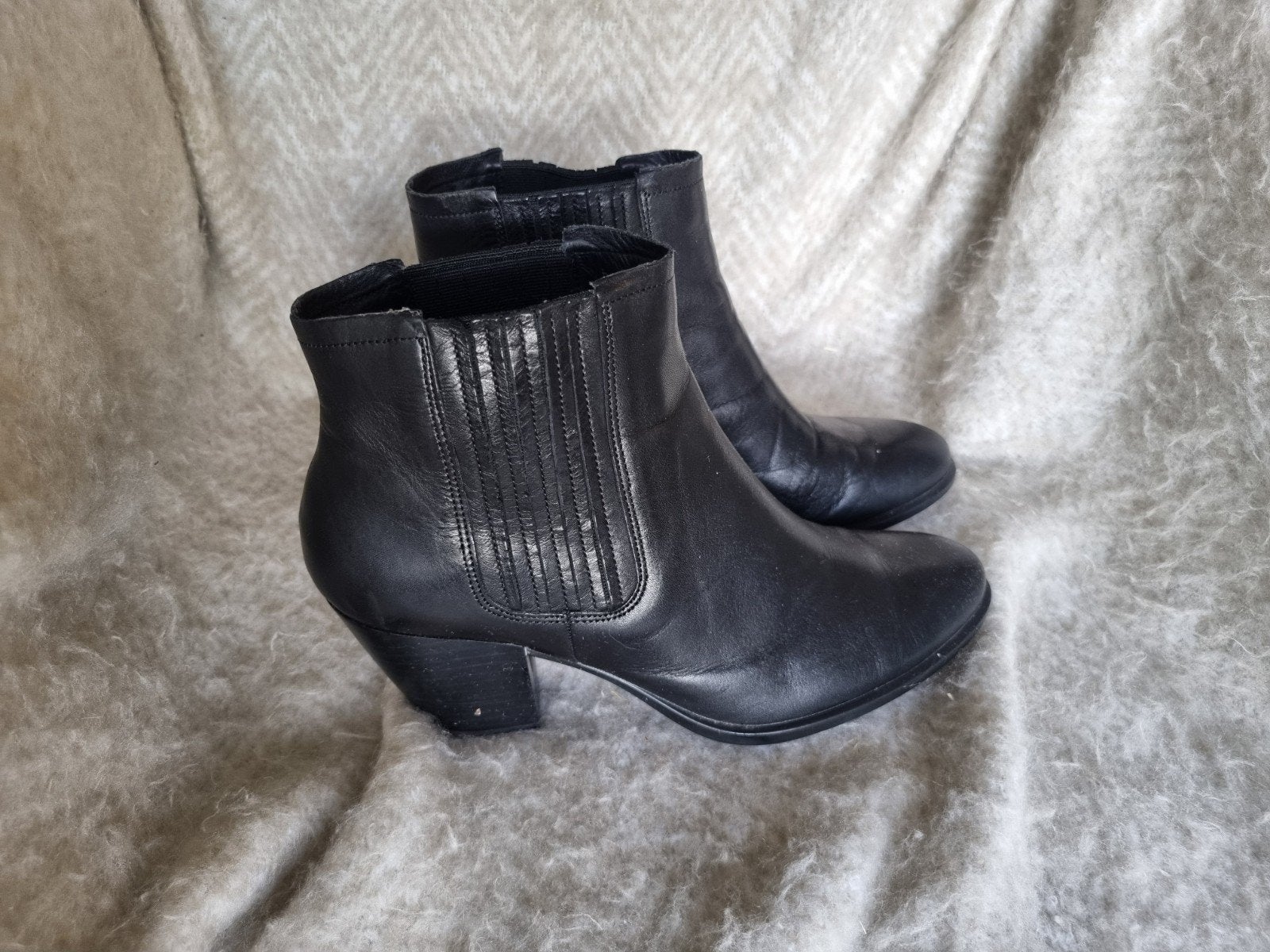 Zwarte Ecco leren enkellaarzen, maat 41, Kleding | Dames, Ophalen of Verzenden