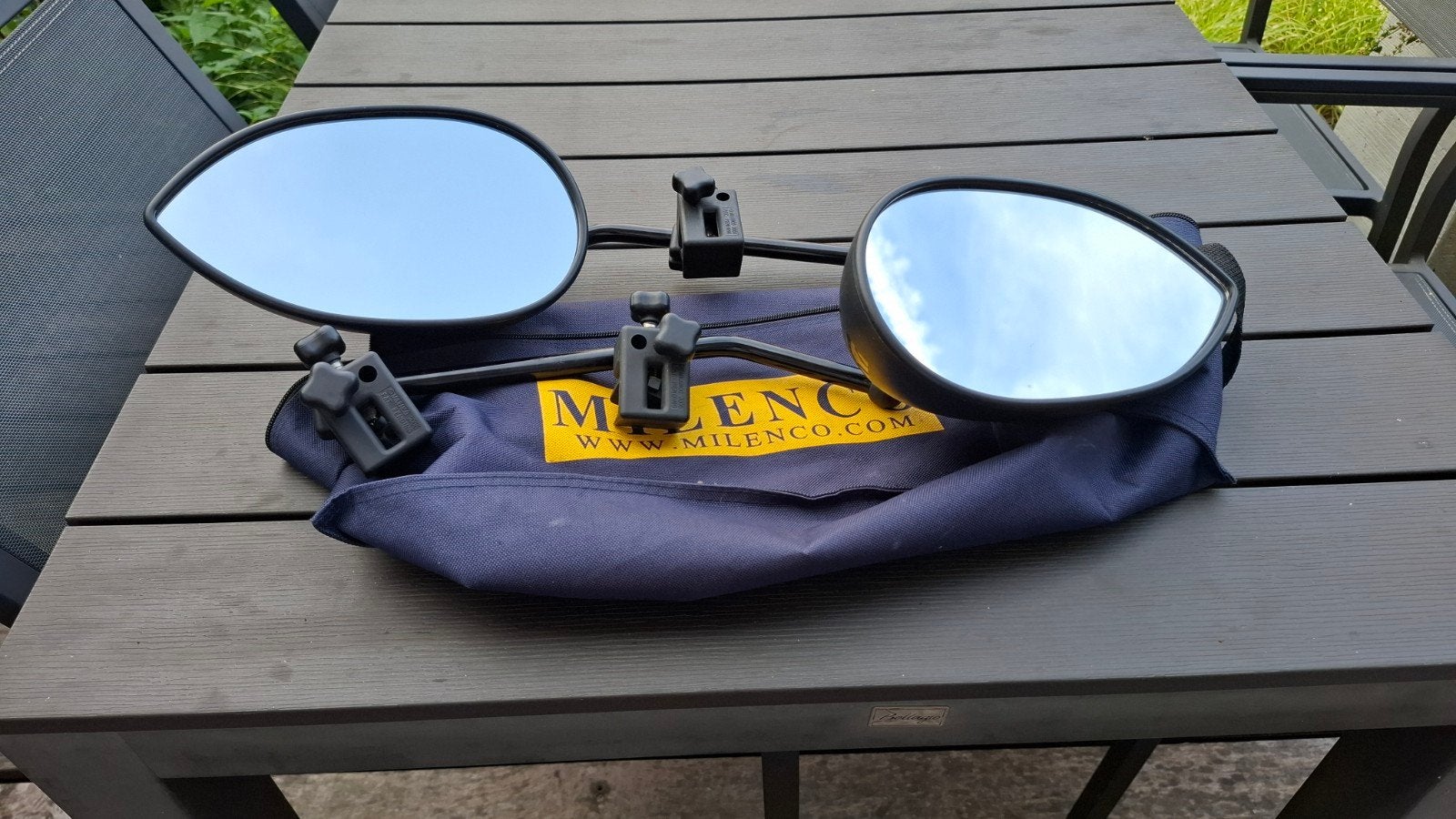 Milenco Caravanspiegels - Set met opbergtas, Caravans en Kamperen, Ophalen, Gebruikt