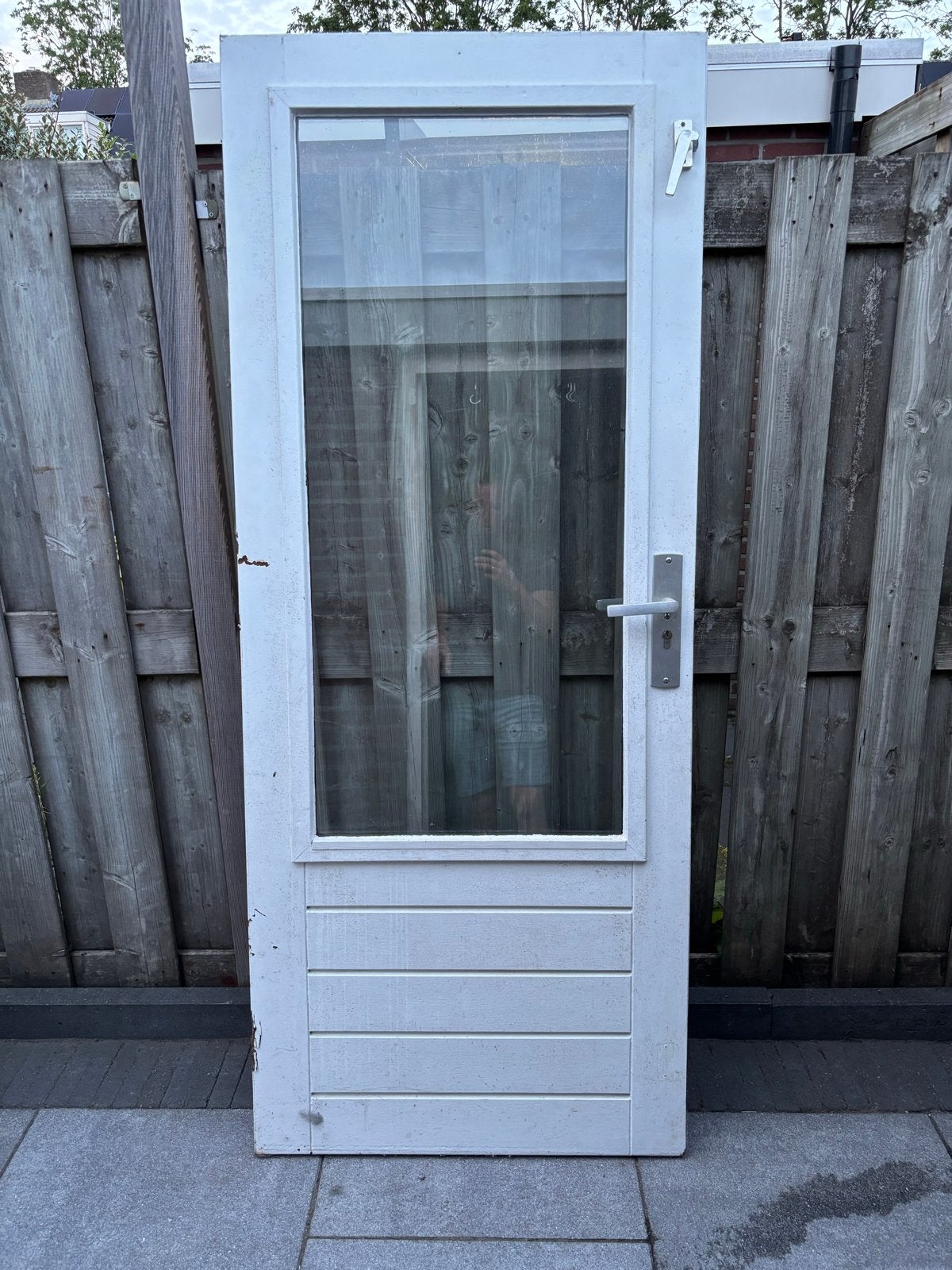 Hardhouten deur 201x82x4cm in goede staat, Doe-het-zelf en Verbouw, Deuren en Horren, Ophalen, Gebruikt, 80 tot 100 cm, Binnendeur