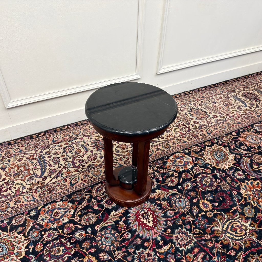 Klassieke Art Deco Bijzettafel Sidetable met Marmer Blad, Ophalen of Verzenden