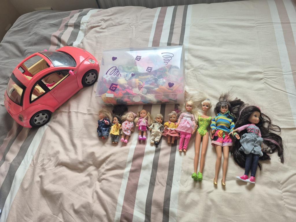 Vintage Barbie poppen, auto plus extra’s, Ophalen of Verzenden, Gebruikt, Barbie