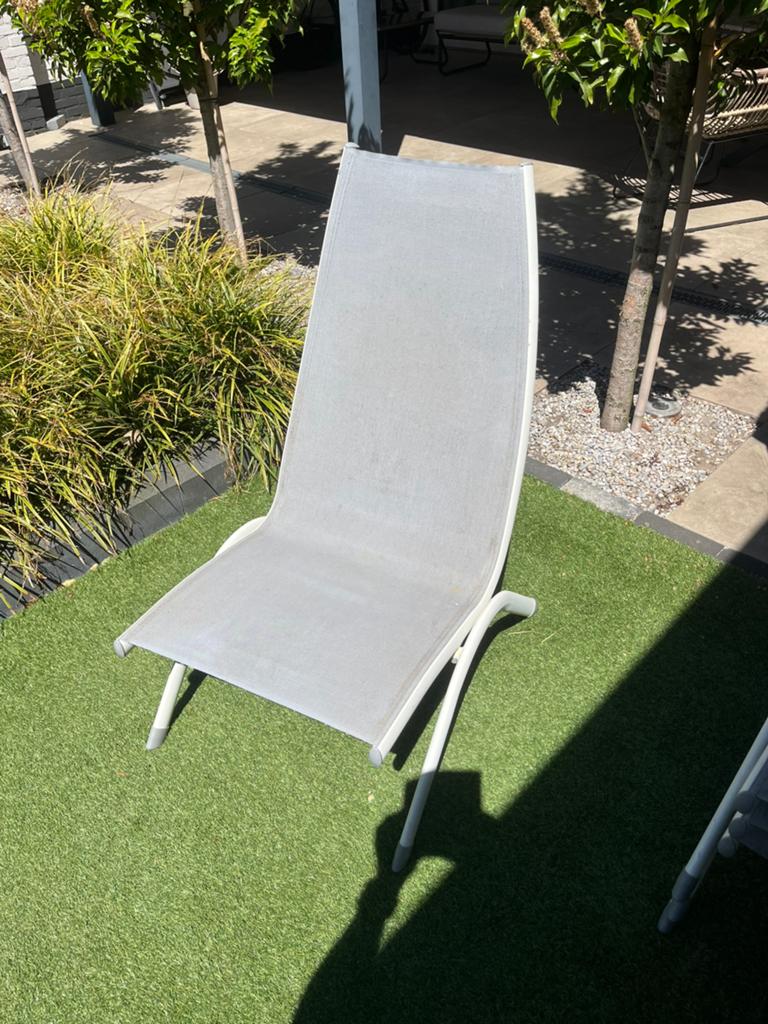 4 mooie zit/ligstoelen, Tuin en Terras, Ophalen, Gebruikt, Metaal