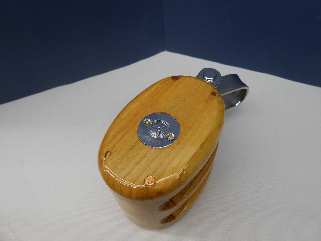Houten Blokken / Katrollen,  dubbelschijfs voor 12 - 14 mm, Ophalen of Verzenden, Nieuw, Lijn of Blok