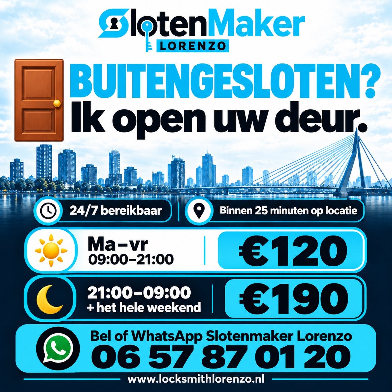 Locksmith Slotenmaker Lorenzo Rotterdam, Ophalen, Gebruikt, Minder dan 60 m³, 3 snelheden of meer