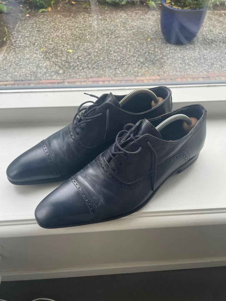 Greve nette blauwe schoenen - Maat 43, Ophalen of Verzenden, Gedragen, Zwart, Veterschoenen