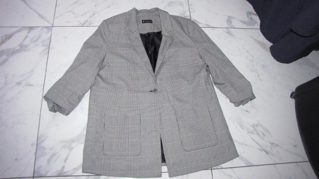 46 CANDA premium ruiten colbert, Zwart, Maat 46/48 (XL) of groter, Ophalen of Verzenden, Zo goed als nieuw