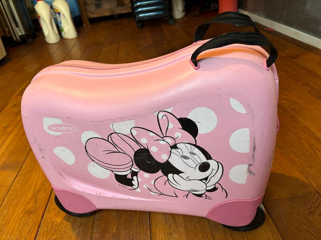 Samsonite Minnie Mouse kinderkoffer met wieltjes, Sieraden, Tassen en Uiterlijk, Koffers, Wieltjes, Gebruikt, 50 tot 60 cm, Hard kunststof