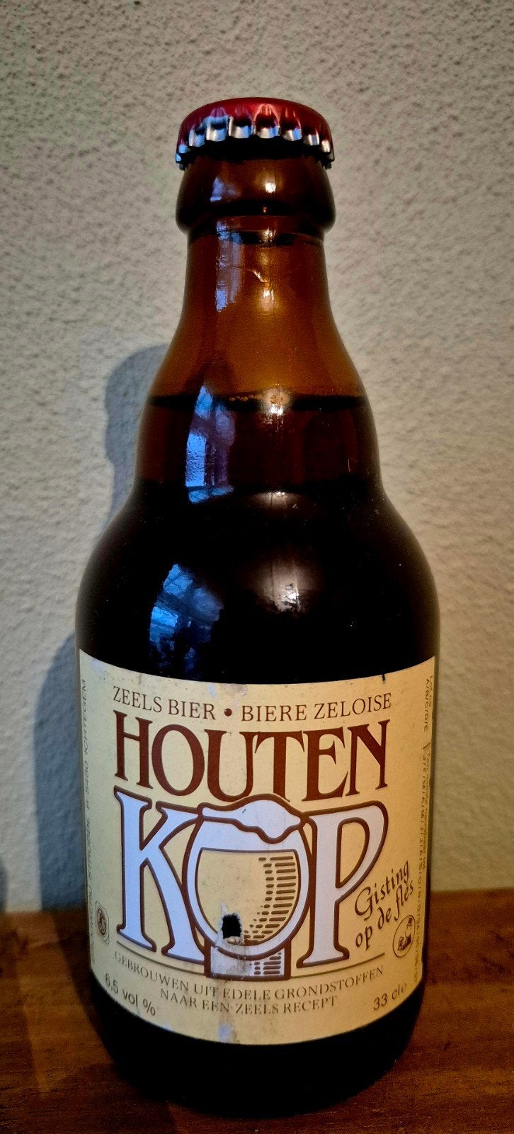 Volle fles Houten Kop Zeels bier Brouwerij Strubbe Ichtegem, Ophalen of Verzenden, Zo goed als nieuw, Flesje(s), Overige merken