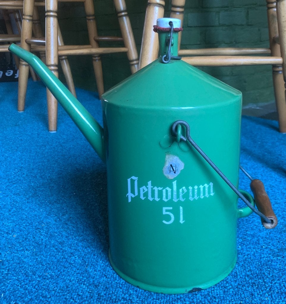 Vintage Petroleum 5L Kan emaille - 35cm hoog