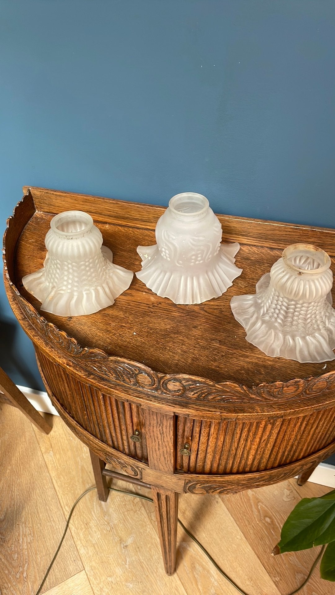 3 glazen lampenkapjes, Ophalen of Verzenden