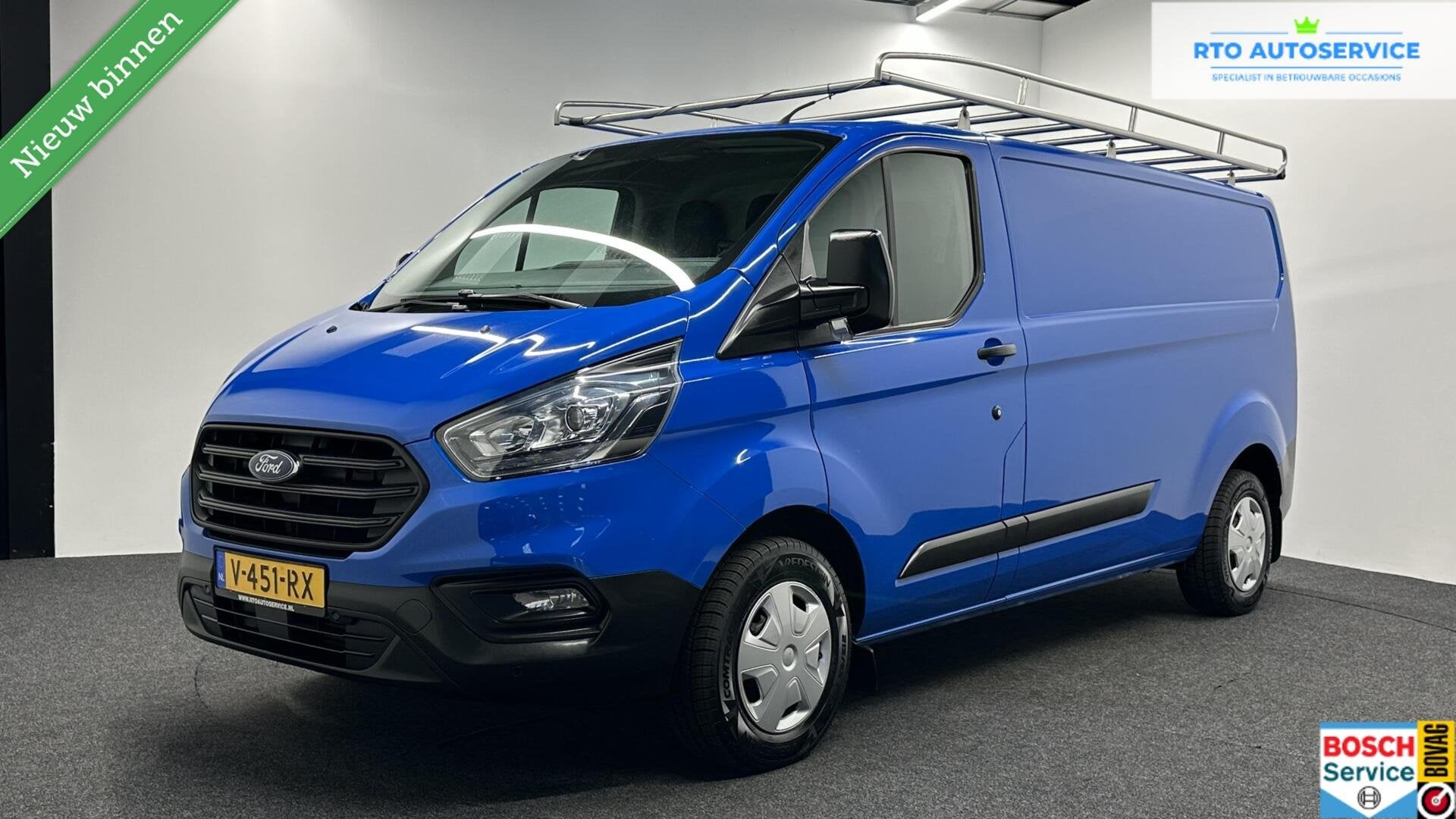 Ford Transit Custom 300 2.0 TDCI L2H1 Ambiente AIRCO TREKHAA, Auto's, Stof, 4 cilinders, Met garantie (alle), Blauw
