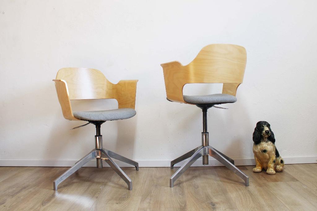 Set bureaustoelen, FJALLBERGET Ikea. 2 retro draai stoelen, Ophalen, O, Ikea, Grijs