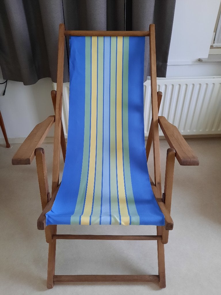 Antieke ligstoel tuinstoel vintage bijna 100 jaar oud, Ophalen