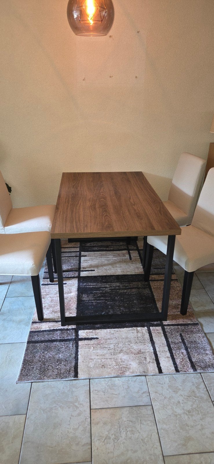 Eettafel met 4stoelen - Modern design, Gebruikt, Overige kleuren, Hout, Ophalen of Verzenden