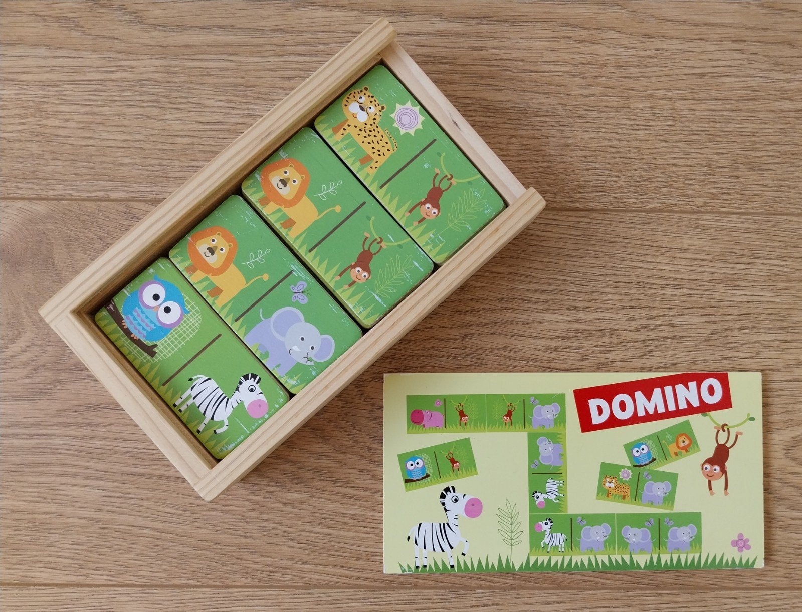 Domino hout dieren, Ophalen of Verzenden, Gebruikt