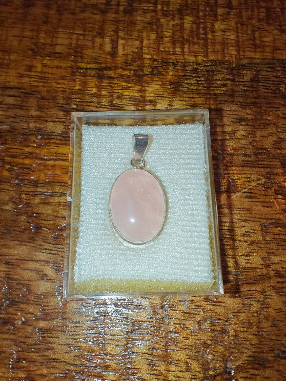 vintage rose quartz in zilveren hanger, Ophalen of Verzenden