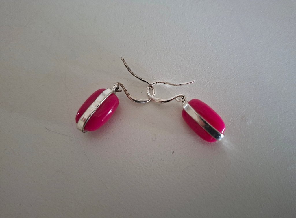 Veelroze oorbellen 2 x 1cm, totale lengte 3 cm, Sieraden, Tassen en Uiterlijk, Overige materialen, Hangers, Verzenden, Nieuw