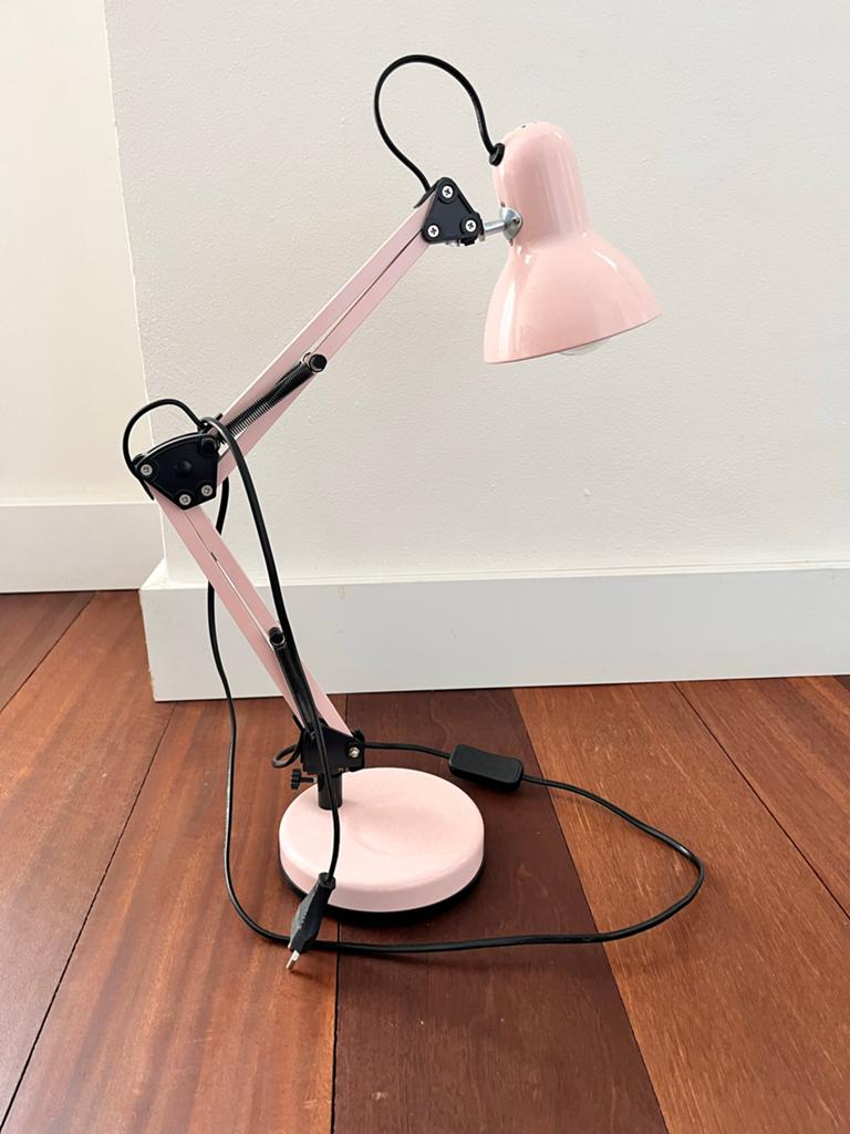 Roze bureaulamp, verstelbaar, Ophalen of Verzenden, Gebruikt, Metaal, 50 tot 75 cm