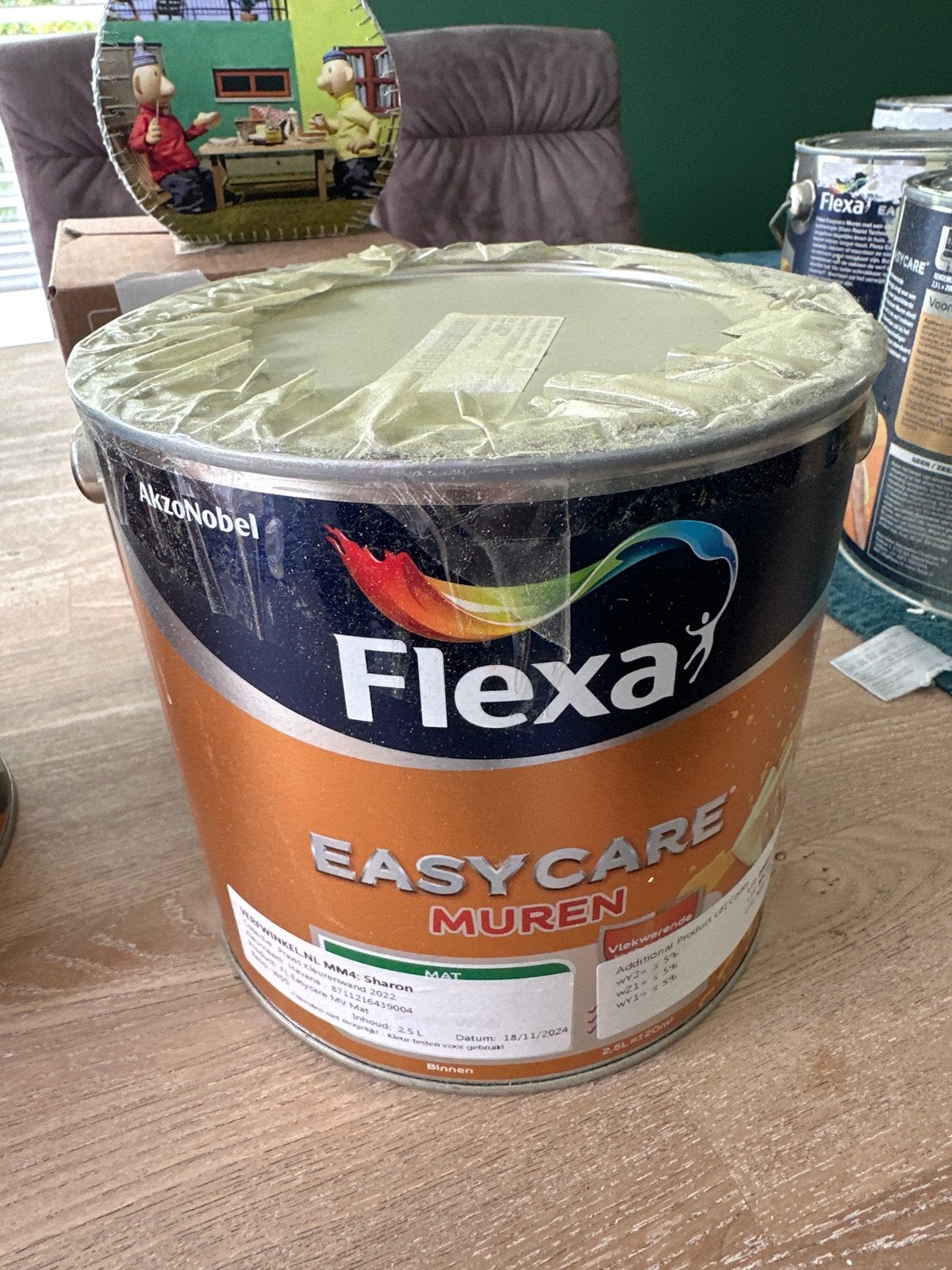 Nieuwe pot Flexa Easycare Muren verf - Havana 2,5L, Ophalen, Bruin, Nieuw, Verf