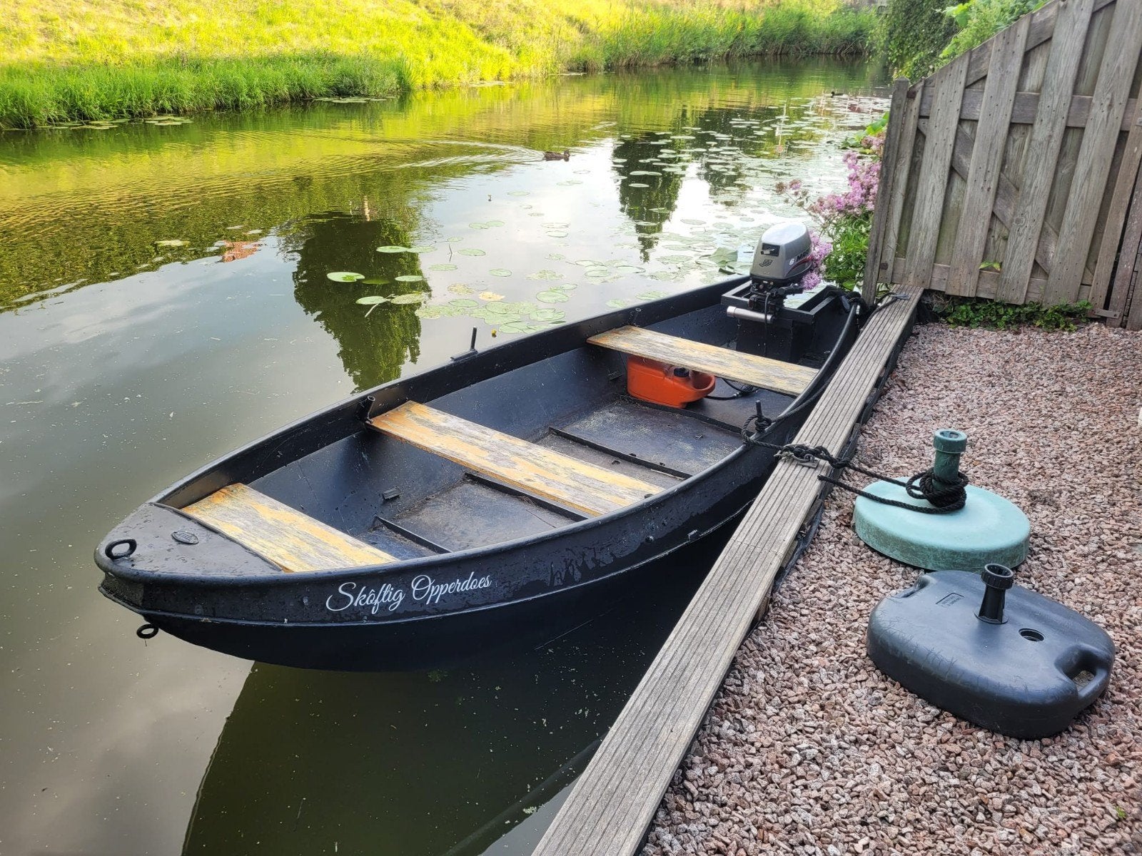 Stalen bootje met Mariner 6pk en boottrailer, Gebruikt, Buitenboordmotor, Trailer, Ophalen