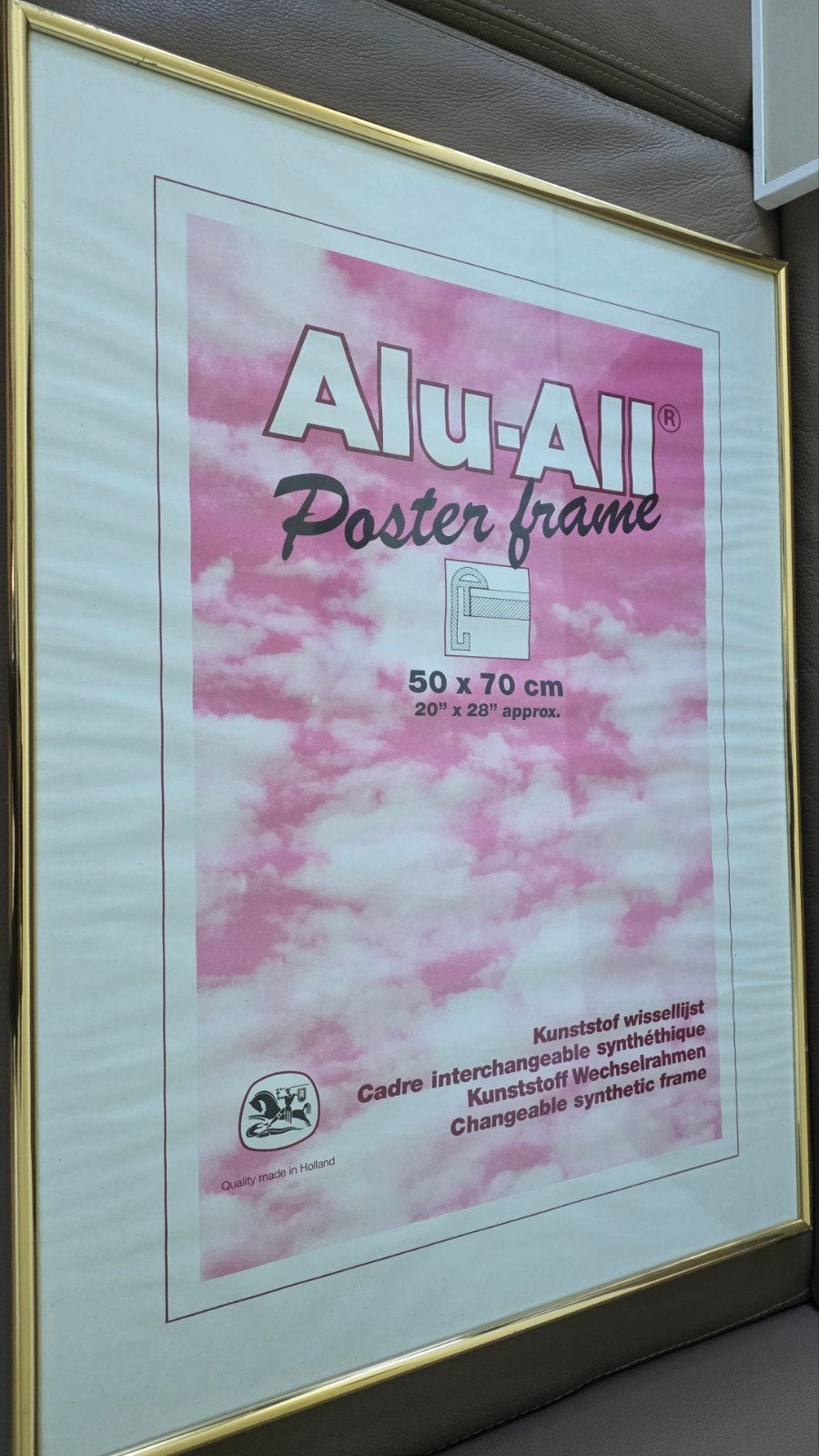 Alu-All Posterlijst 50x70 cm - Wit en Goud, Ophalen, Gebruikt, Verwisselbare inhoud, Posterlijst