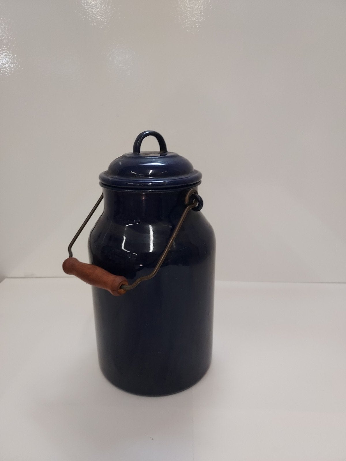 Vintage geëmailleerde melkbus - Donkerblauw, Ophalen of Verzenden