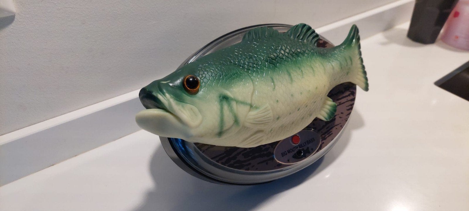 Big mouth billy bass zingende en bewegende vis, Groen, 30 cm, Kunststof, Met ophangsysteem