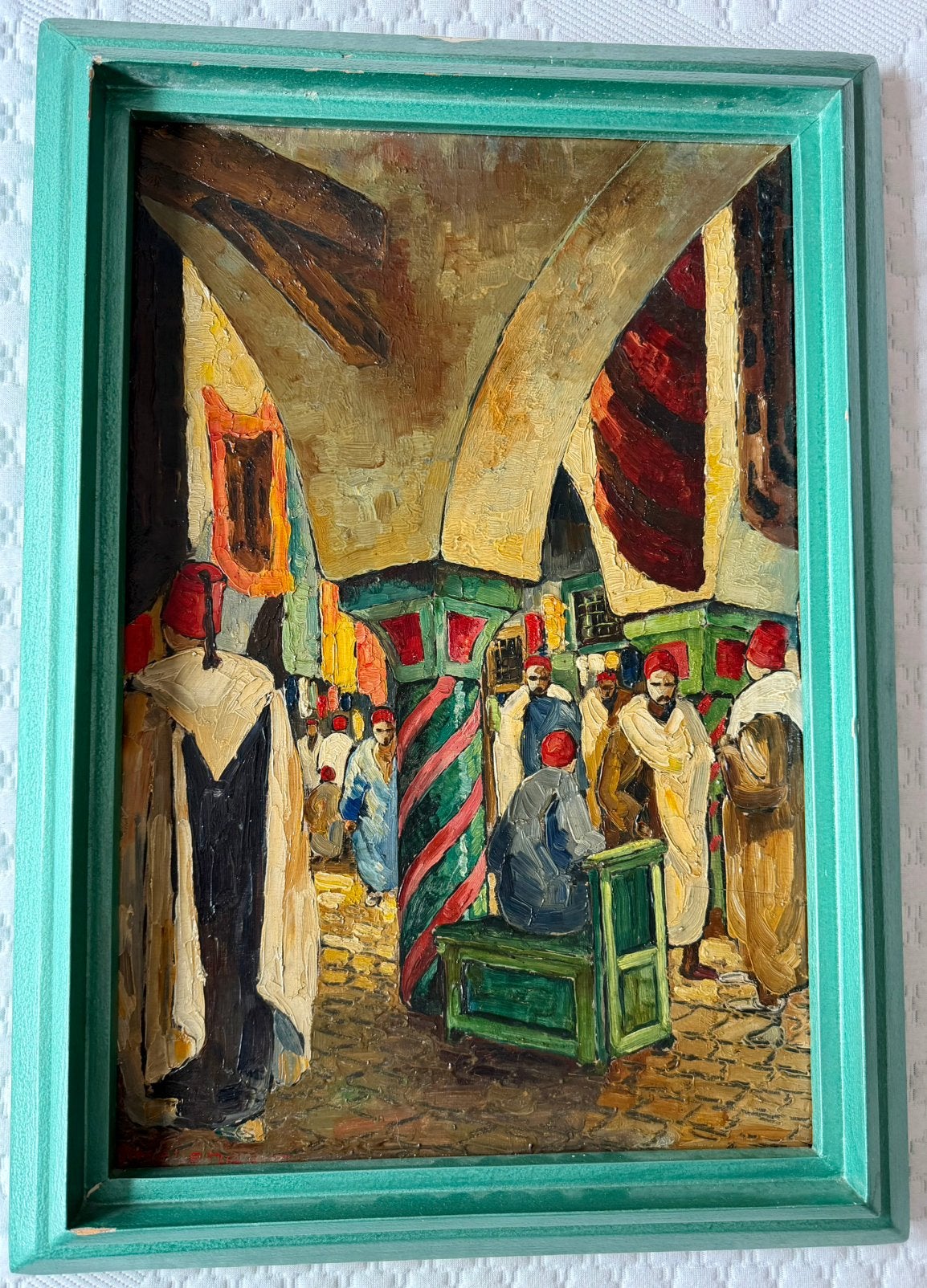Hans Molenaar (1914-1978) Tunesië, Origineel werk, Paneel, Abstract, Ophalen of Verzenden