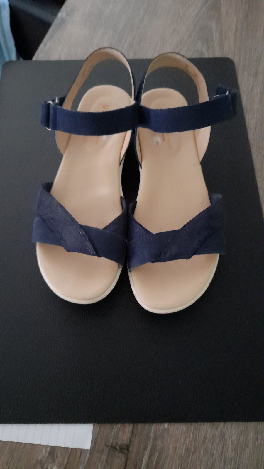 Mooie  leren  hush puppies  41, Blauw, Zo goed als nieuw, Hush puppies, Sandalen of Muiltjes