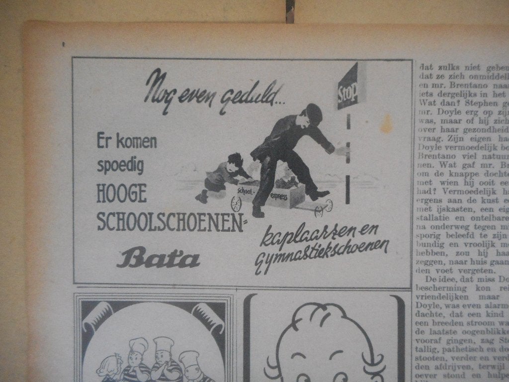 Adv. Bata. Hoge schoolschoenen. 1946., Ophalen of Verzenden, Gebruikt, Overige typen
