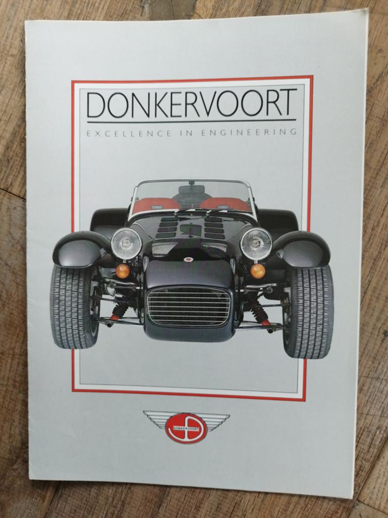 Donkervoort Brochure 1989 - Excellence in Engineering, Ophalen of Verzenden, Zo goed als nieuw, Overige merken, Donkervoort