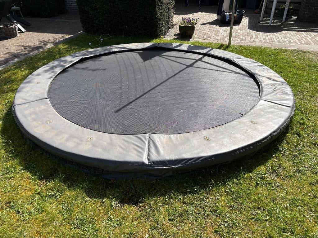 Trampoline Avyna 3 m grijze rand, Ophalen of Verzenden, Gebruikt