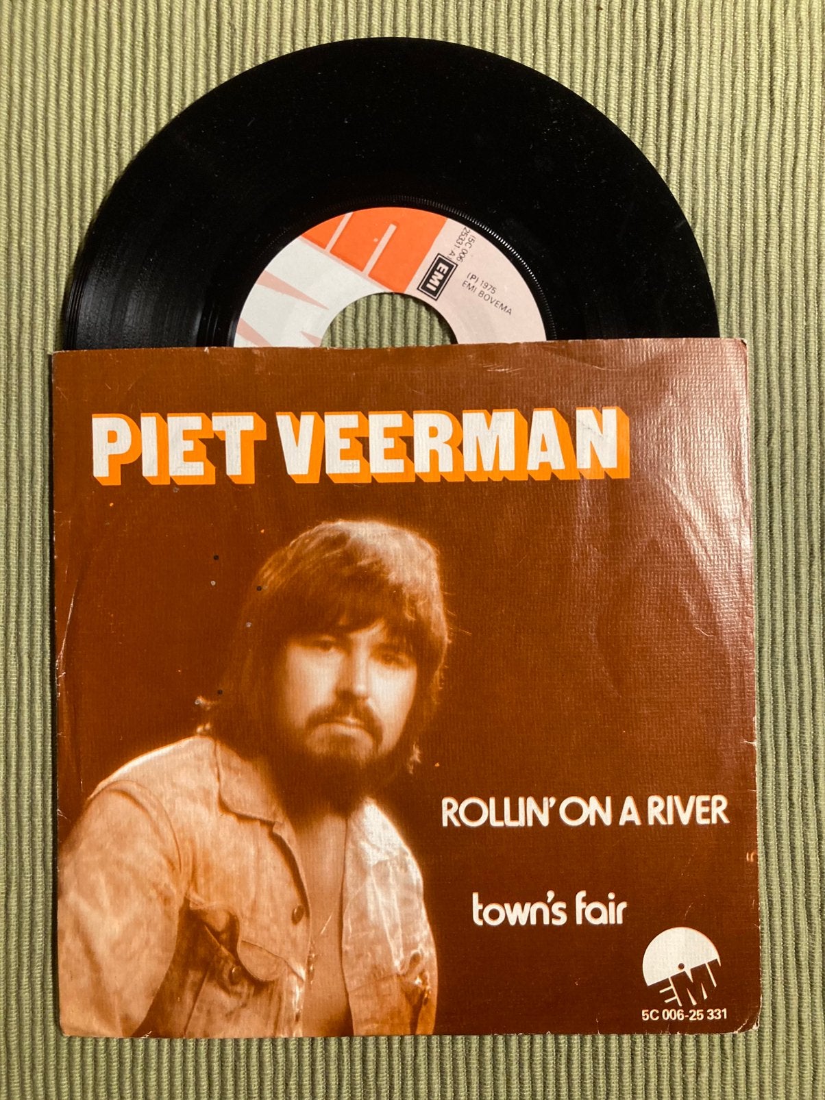 Vinyl single Piet Veerman - Rollin’ on a river, Ophalen of Verzenden, Gebruikt, Pop