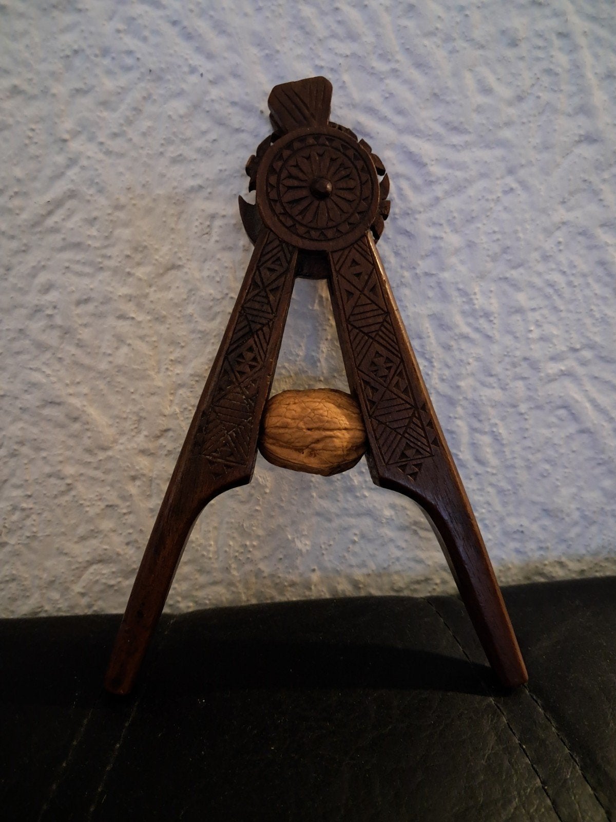 Vintage Houten Notenkraker - Folk Art Stijl, Antiek en Kunst, Ophalen of Verzenden
