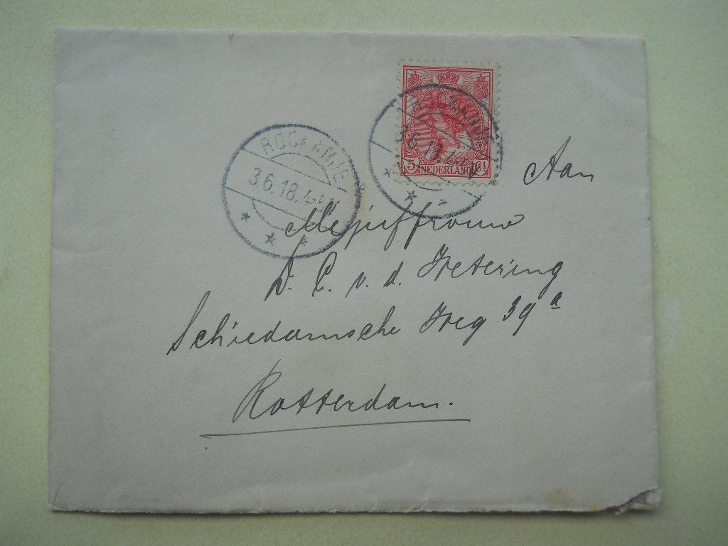 Nederland 1899 Brief met Nvph.60 Rockanje-Rotterdam Lakzegel, Ophalen of Verzenden, Brief