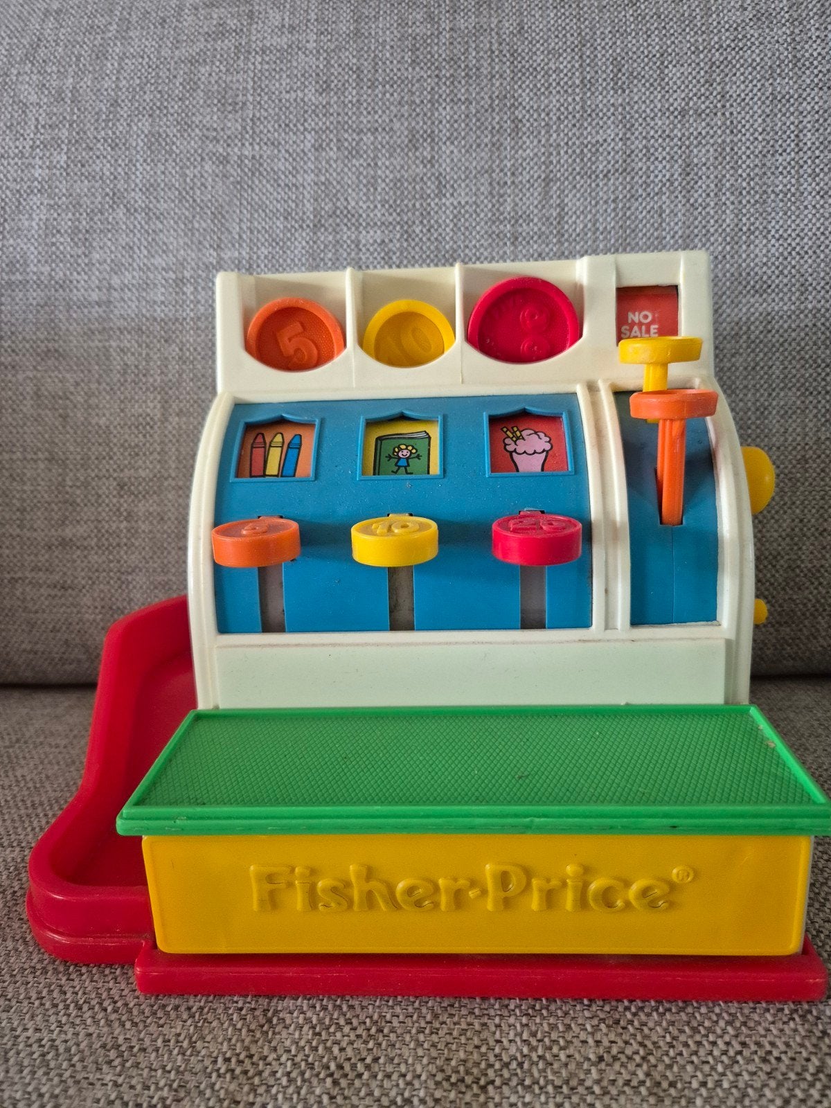 mooie vintage Fisher-Price kassa uit 1974, Ophalen of Verzenden, Speelset