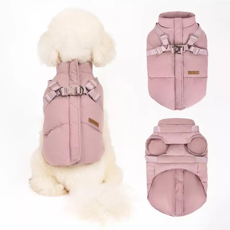 Roze honden jas met ingebouwd tuigje - xxs xs, Ophalen of Verzenden, Zo goed als nieuw, Hondenjas