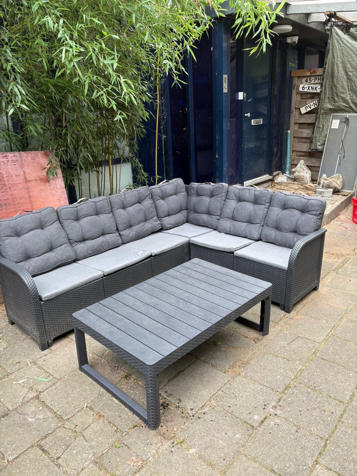 6 persoons tuinset, Ophalen, Zo goed als nieuw, Kunststof
