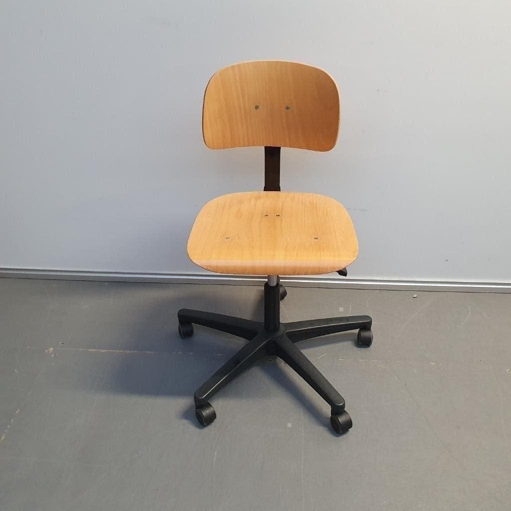 Labkoo houten werkstoel burostoel verrijdbaar hout, Ophalen, Gebruikt, Zwart, X