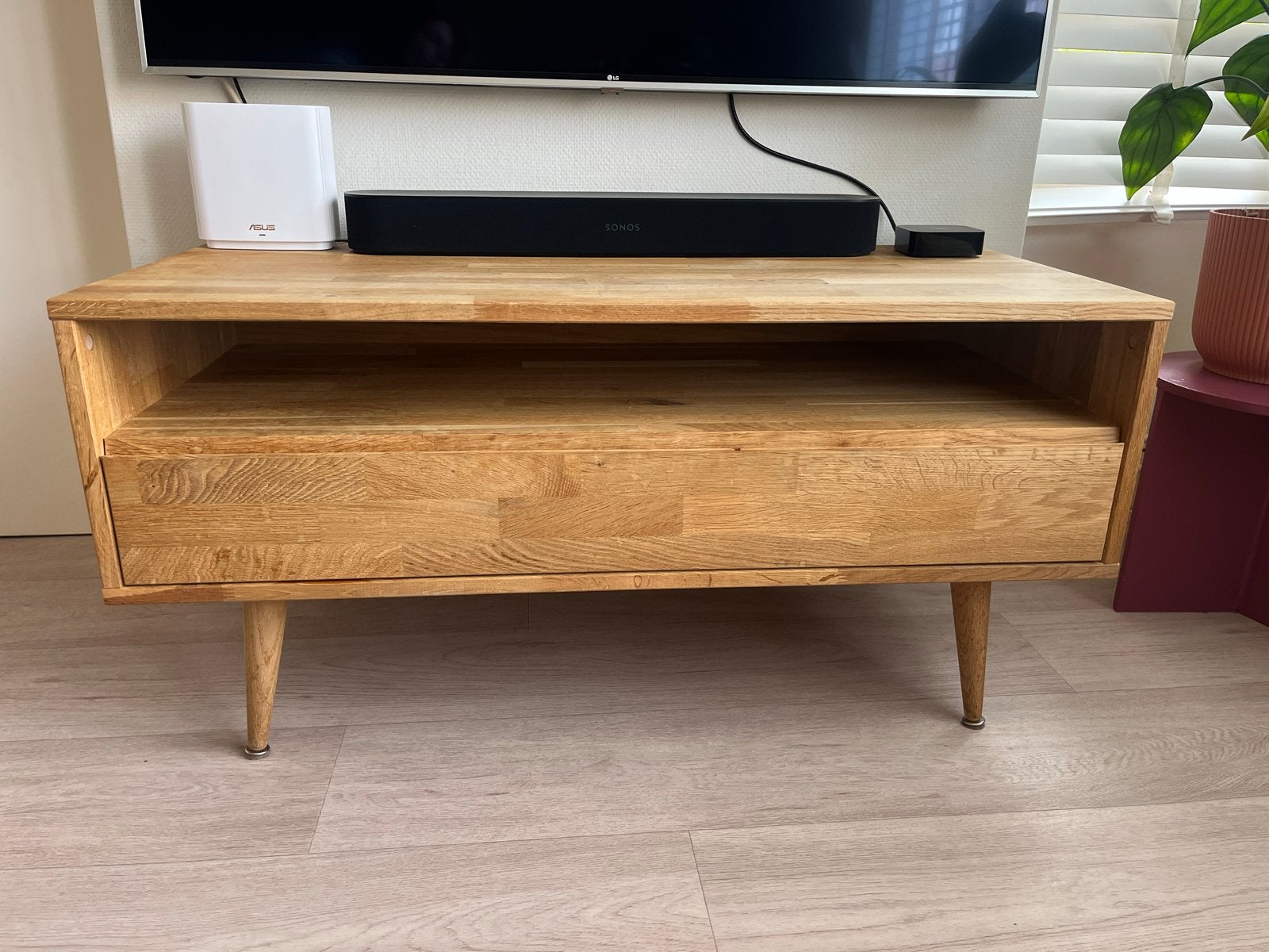 WOOOD tv-meubel van eikenhout, Ophalen, Gebruikt, Eikenhout, Scandinavisch
