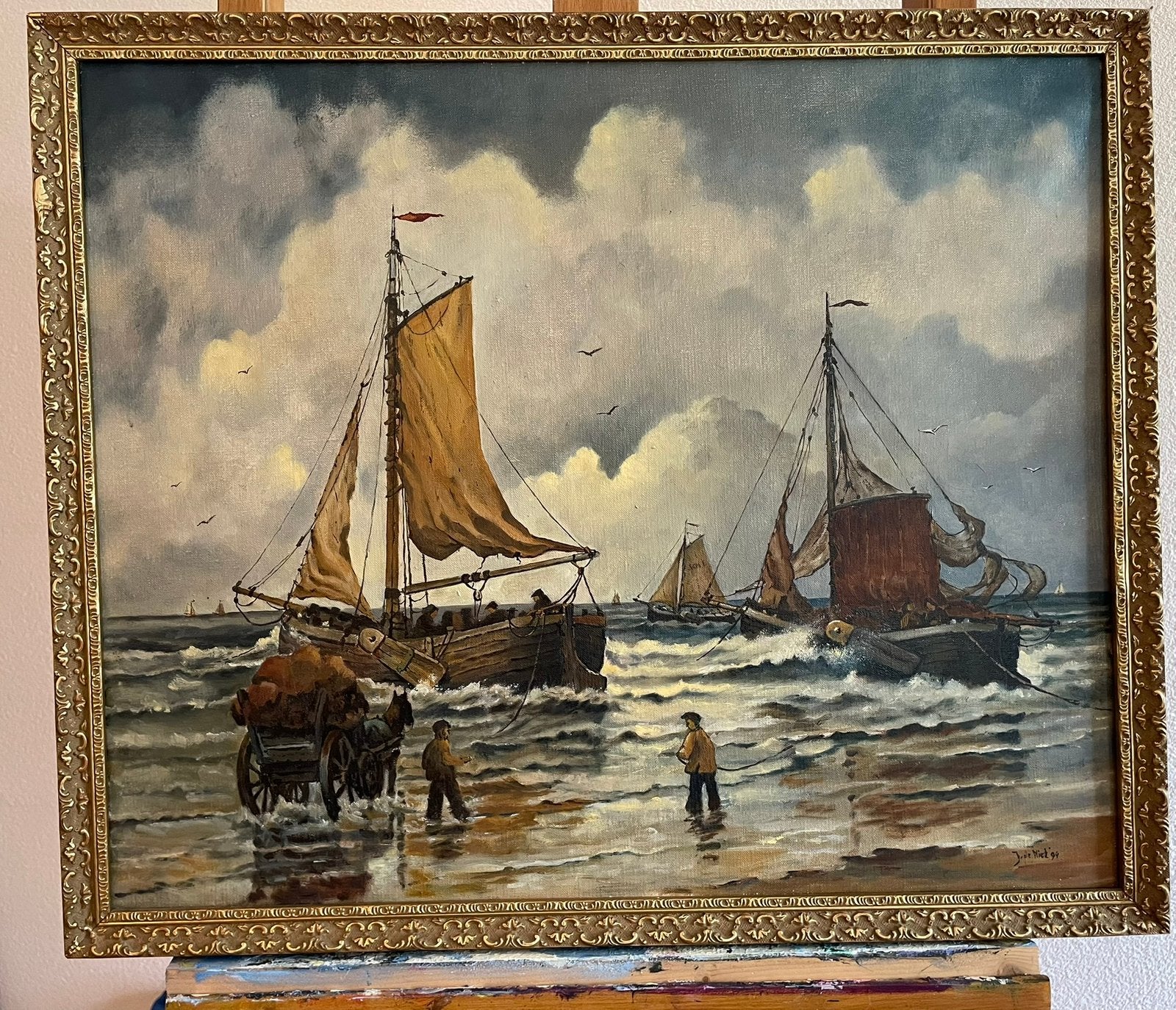 Olieverf schilderij, Antiek en Kunst, Ophalen