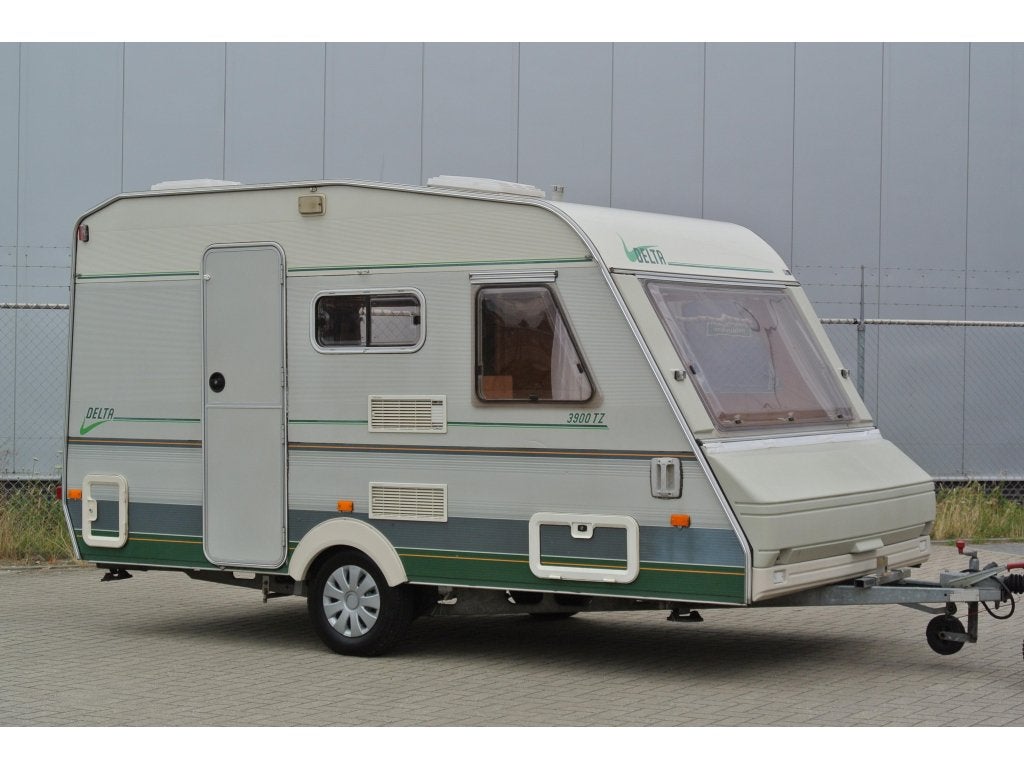 Delta Delta 3900 TZ|Voortent|Zitgroep+Dwarsbed, Caravans en Kamperen, Dwarsbed, Bedrijf, Treinzit, 750 - 1000 kg