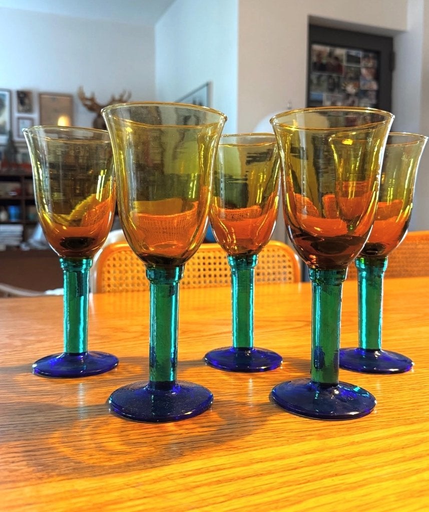 5 Deense vintage glazen jaren 80, Ophalen of Verzenden