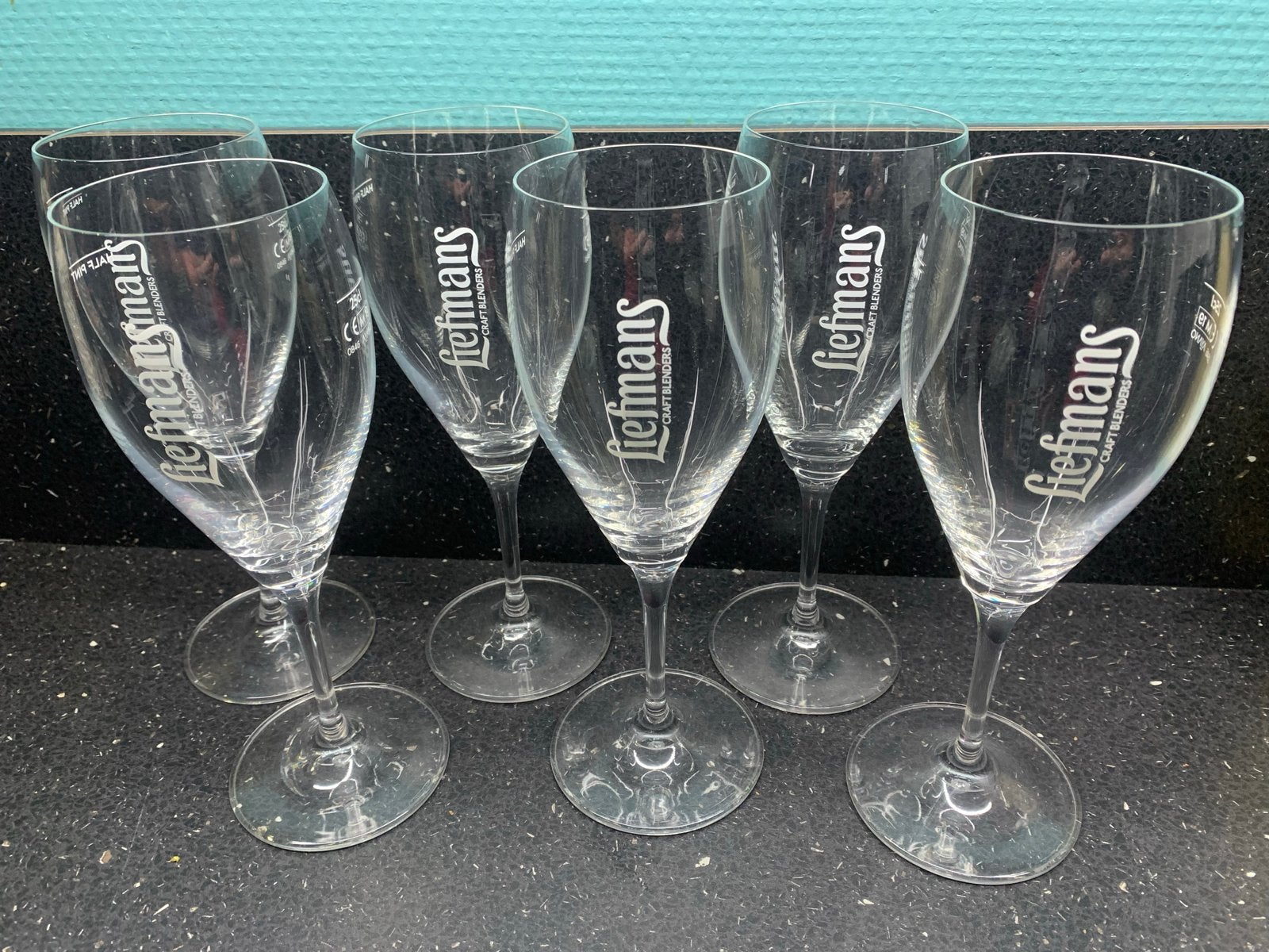 Set van 6 Liefmans bierglazen, Glas of Glazen, Gebruikt, Overige merken, Ophalen of Verzenden