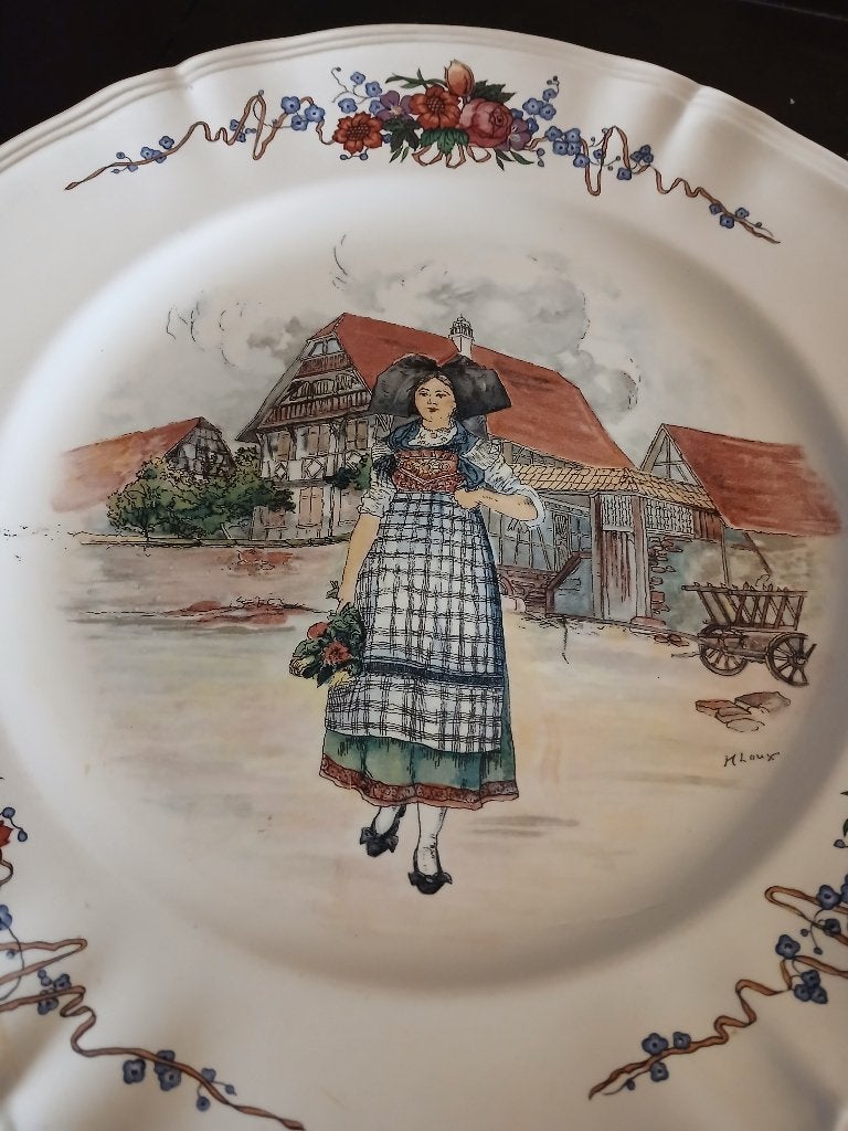 Obernai serveerschaal in nieuwstaat, 31,5cm,Frankrijk, Antiek en Kunst, Ophalen of Verzenden