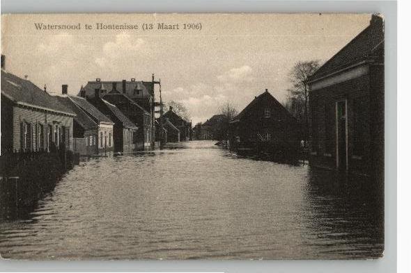 Hontenisse Waternood Maart 1906 Prachtkaart
