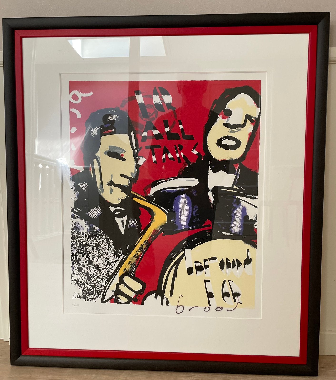 Herman Brood zeefdruk All Stars, Antiek en Kunst, Kunst | Litho's en Zeefdrukken, Zeefdruk, Gelimiteerde oplage, Genummerd, Gesigneerd
