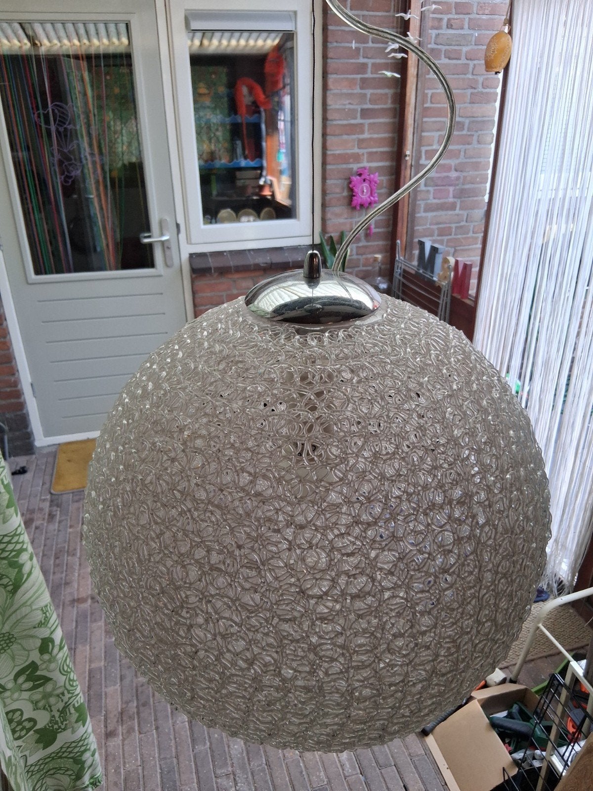 Vintage retro Spaghetti bol lamp, Huis en Inrichting, Lampen | Hanglampen, Ophalen of Verzenden