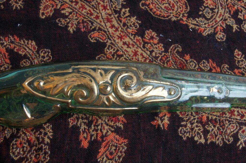 Geweerfles/groen glas Visfles / karaf met beker, Ophalen of Verzenden