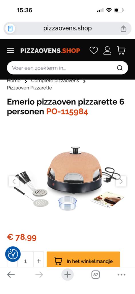 Pizza oven Emerio new, Ophalen, Nieuw